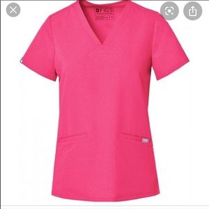 FIGS Hot Pink Casma Top